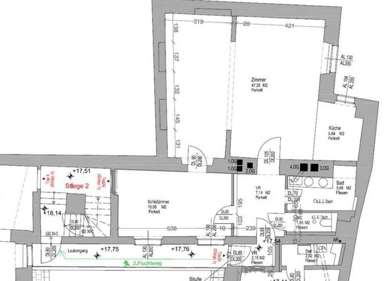 Wohnung zur Miete - Erstbezug 1.753 € 2 Zimmer 87,7 m² 4. Geschoss Wien 1010