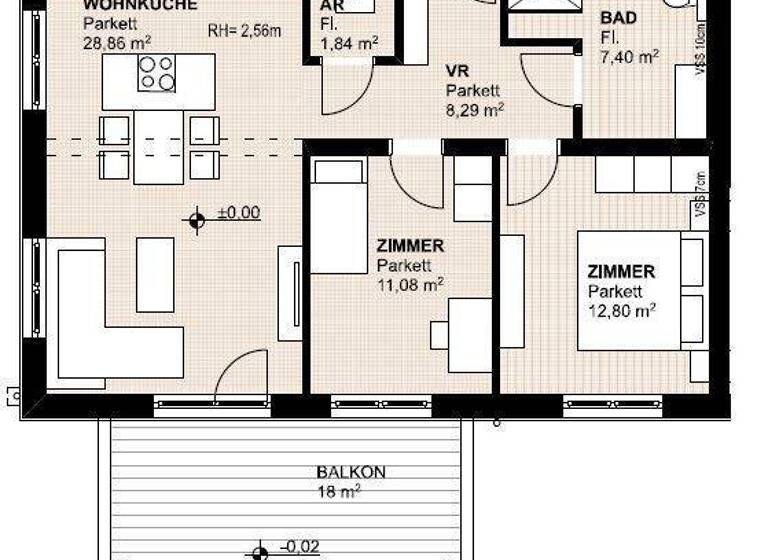 Wohnung zum Kauf 301.300 € 3 Zimmer 70,3 m² Schichenauer Straße 26-e St. Stefan im Rosental 8083