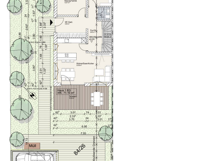 Reihenendhaus zum Kauf - Erstbezug provisionsfrei 589.000 € 5 Zimmer 143,9 m² 404 m² Grundstück Emmerting 84547