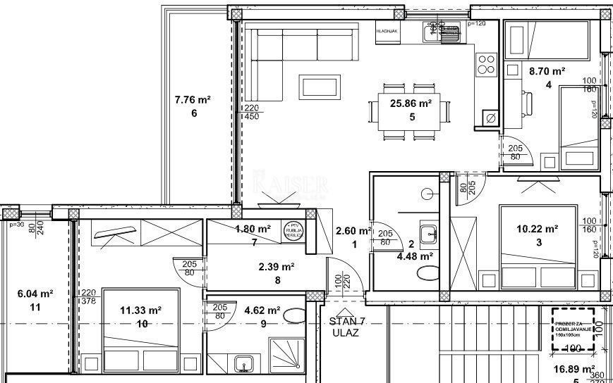 Wohnung zum Kauf 229.000 € 4 Zimmer 80 m²<br/>Wohnfläche 2.<br/>Geschoss Krculi