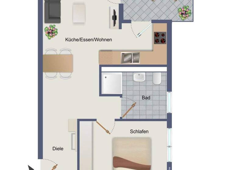 Wohnung zur Miete 640 € 2,5 Zimmer 51 m² 1. Geschoss Laichingen 89150