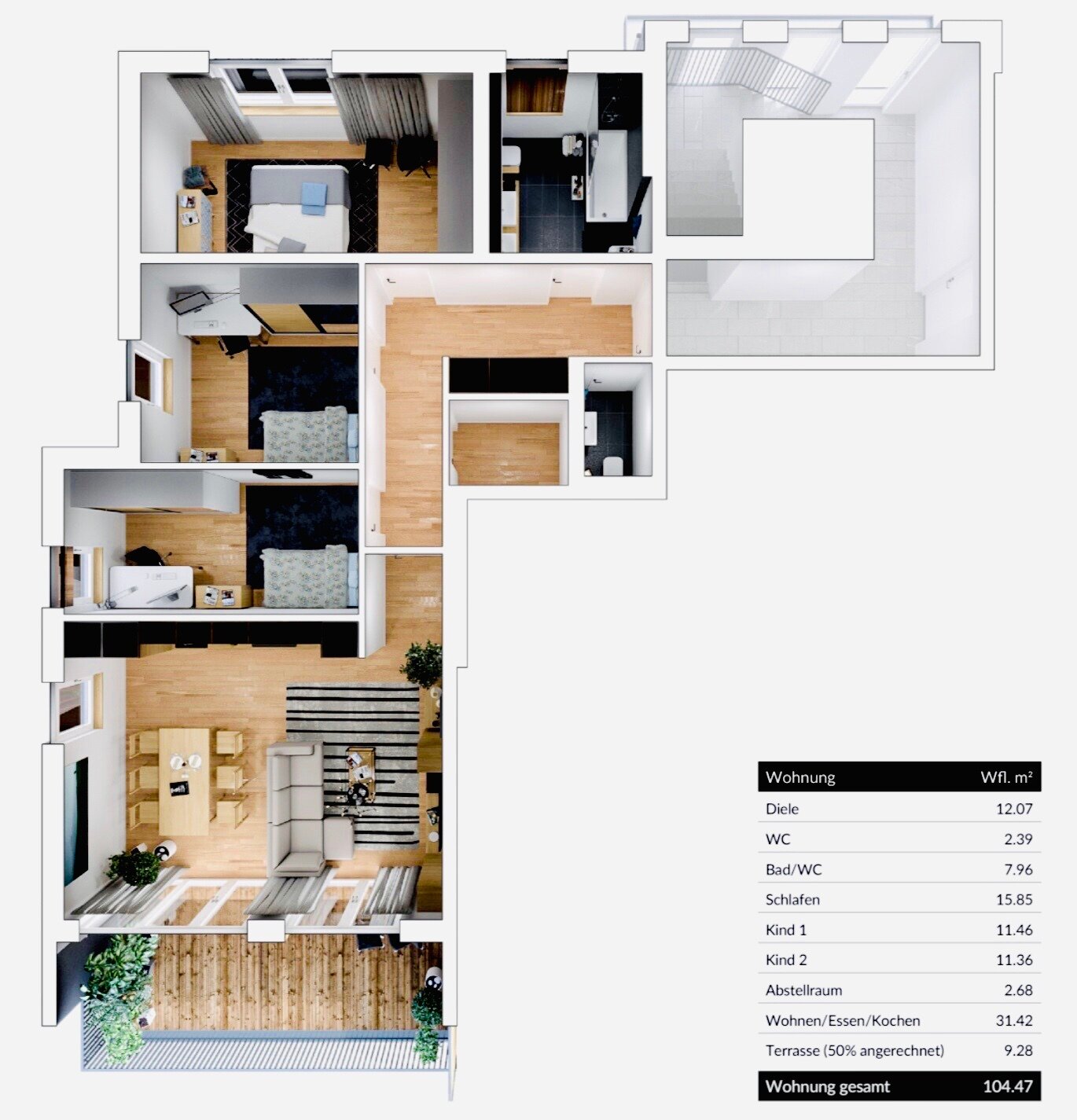 Wohnung zur Miete 1.100 € 4 Zimmer 104 m²<br/>Wohnfläche 1.<br/>Geschoss Drosselweg Gottfriedingerschwaige Gottfrieding 84177