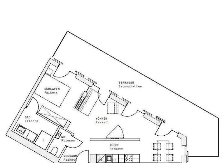 Wohnung zur Miete - Erstbezug 1.445 € 2 Zimmer 48,9 m² 17. Geschoss Wien 1220