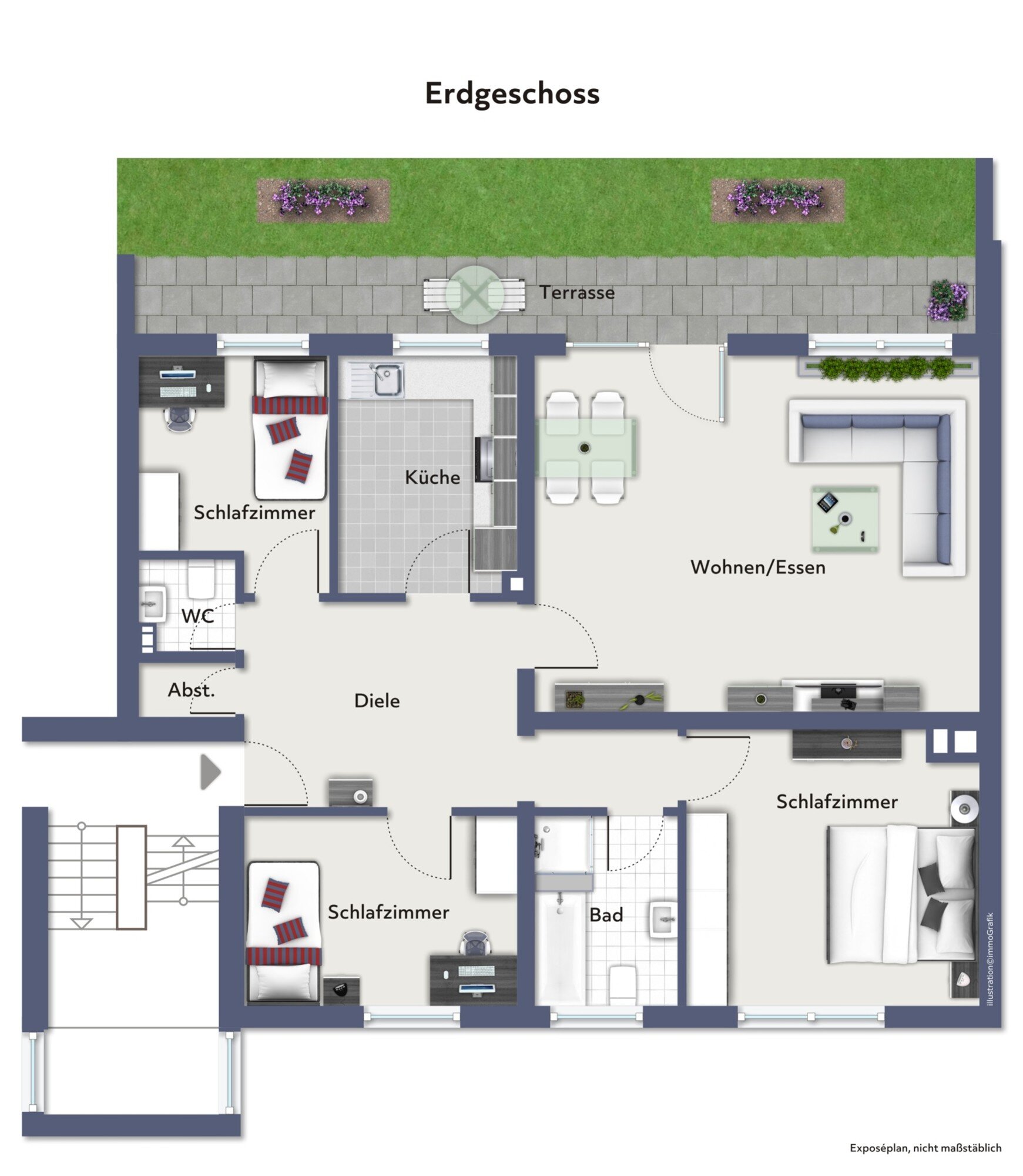 Wohnung zum Kauf 398.000 € 7 Zimmer 176 m²<br/>Wohnfläche EG<br/>Geschoss Reckenfeld Greven 48268