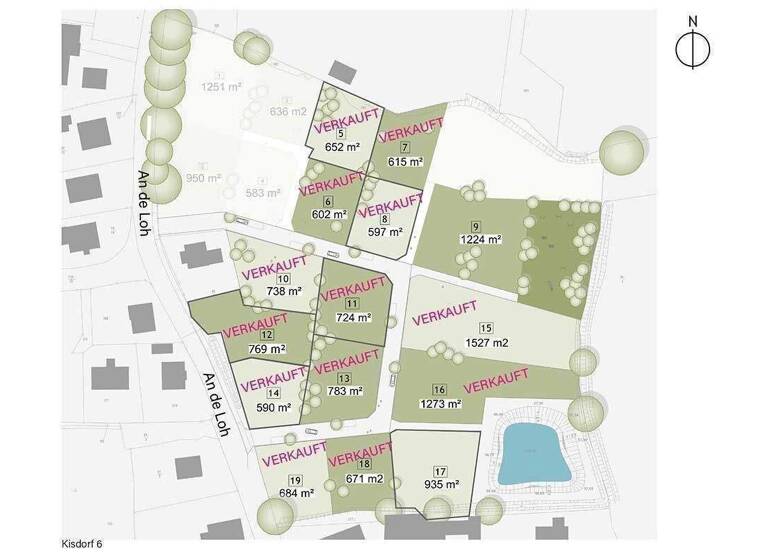 Grundstück zum Kauf provisionsfrei 379.900 € 930 m² Grundstück An de Loh 5 Kisdorf 24629