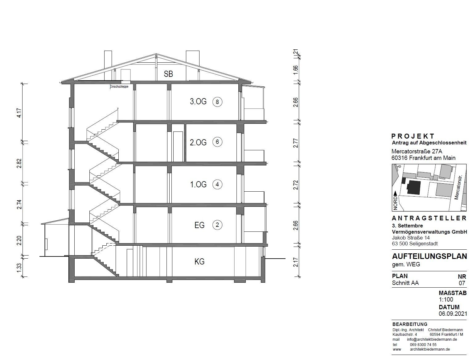 Wohnung zum Kauf provisionsfrei als Kapitalanlage geeignet 360.000 € 2 Zimmer 58 m²<br/>Wohnfläche Mercatorstraße 27a Nordend - West Frankfurt am Main 60316