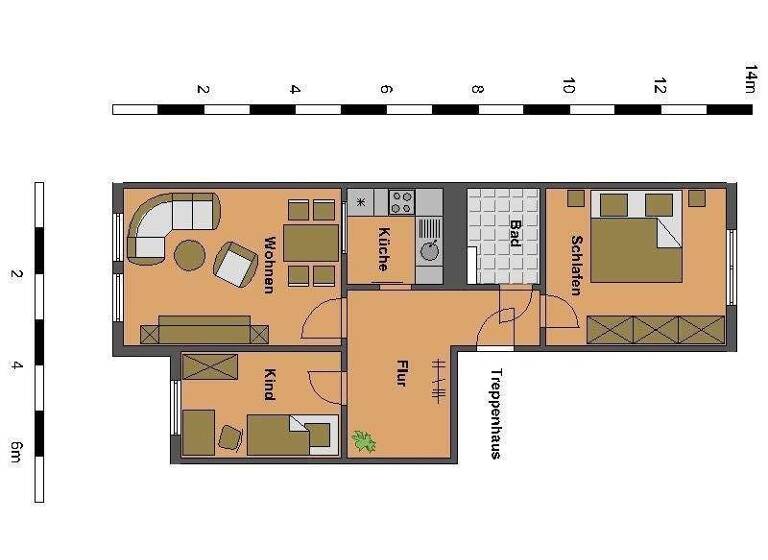 Wohnung zur Miete 348 € 3 Zimmer 56,9 m² 1. Geschoss Magdeburger Straße 42 Oschersleben 39387