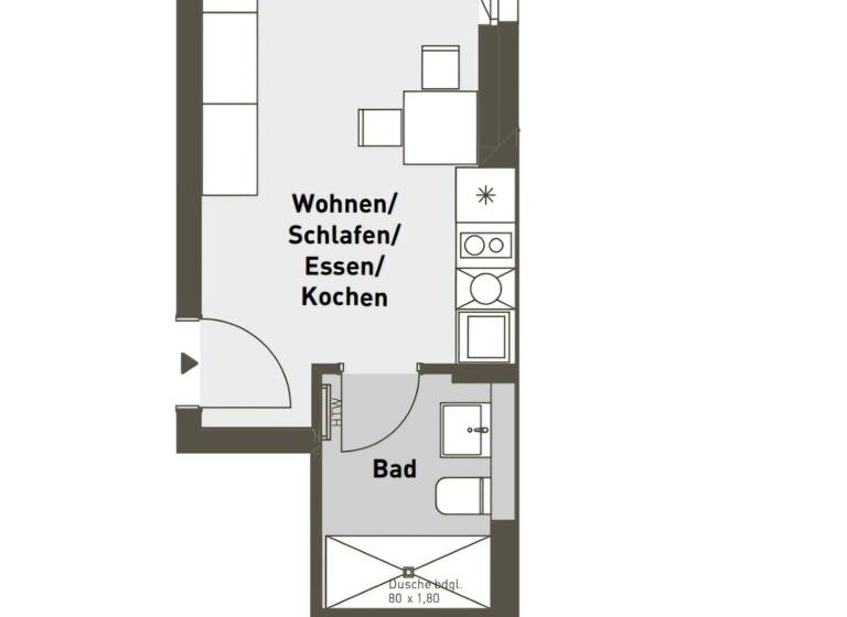 Wohnung zur Miete 600 € 1 Zimmer 26,2 m²<br/>Wohnfläche 3/5<br/>Geschoss Maximilianstraße 43 Seeleinsbühl Nürnberg 90429