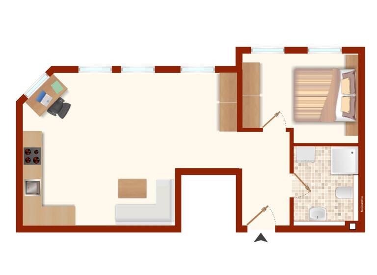 Wohnung zur Miete 465 € 2 Zimmer 44,2 m² 3. Geschoss frei ab 01.07.2026 Andreasvorstadt Erfurt 99089