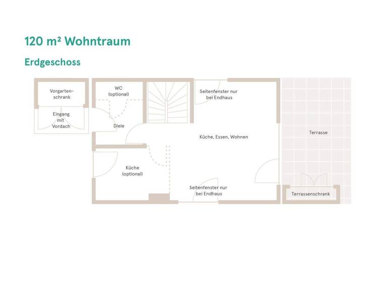 Reihenmittelhaus zum Kauf - Erstbezug provisionsfrei 199.990 € 4 Zimmer 120 m² 189,2 m² Grundstück Im Wingert 6 Großkugel Kabelsketal 06184