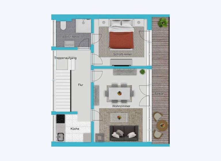 Wohnung zum Kauf 298.709 € 2 Zimmer 76 m² 1. Geschoss Aachen 52076