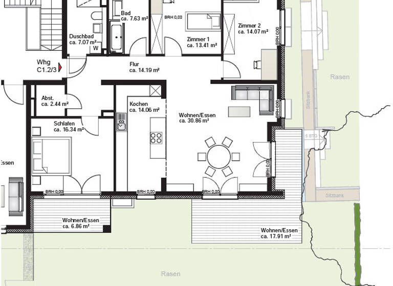 Wohnung zum Kauf - Erstbezug 1.085.000 € 4 Zimmer 133,2 m² EG Eschersheim Frankfurt am Main 60431