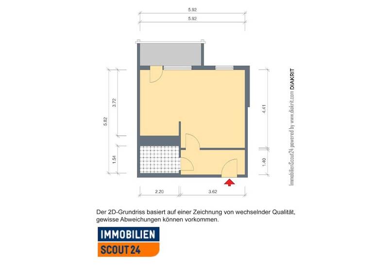 Studio zur Miete 248 € 1 Zimmer 34,8 m² 2. Geschoss Tungerstraße 11 Herrenberg Erfurt 99099