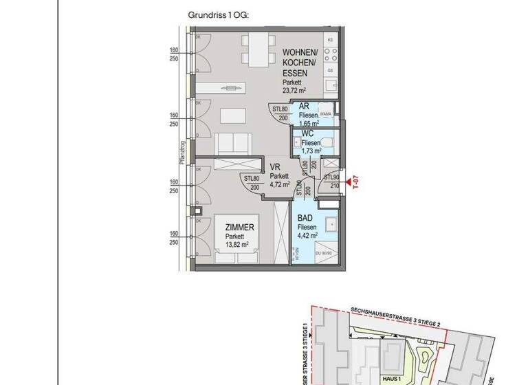 Wohnung zum Kauf 299.000 € 3 Zimmer 50,1 m² Wien 1150