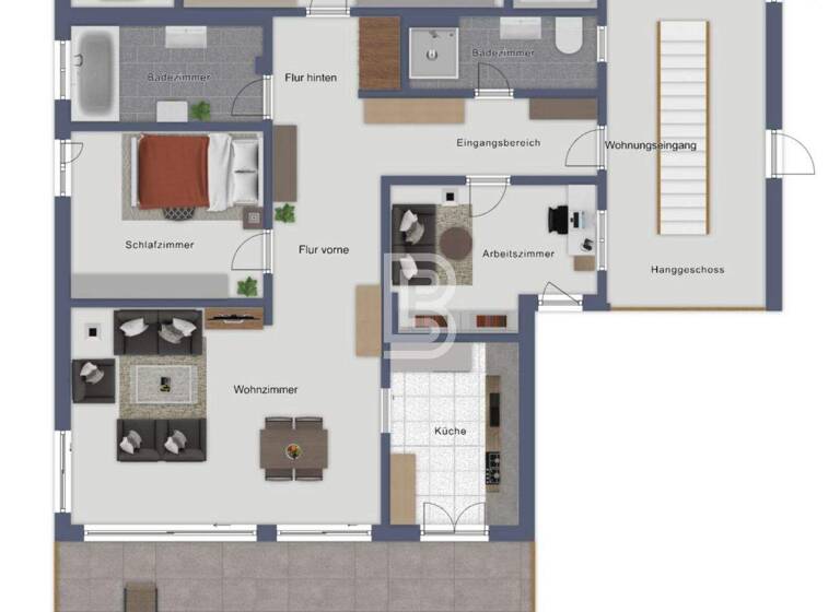 Terrassenwohnung zum Kauf 1.150.000 € 3 Zimmer 137,8 m² 2. Geschoss Herdern Freiburg im Breisgau 79104