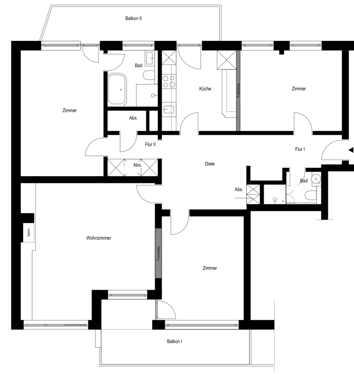 Wohnung zur Miete 2.900 € 4 Zimmer 127 m²<br/>Wohnfläche 1.<br/>Geschoss 01.06.2025<br/>Verfügbarkeit Hansastraße Harvestehude Hamburg 20149