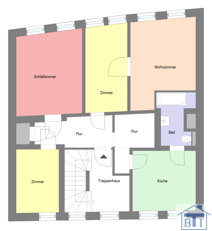 Wohnung zur Miete 432 € 4 Zimmer 80 m²<br/>Wohnfläche 2.<br/>Geschoss Zittau Zittau 02763