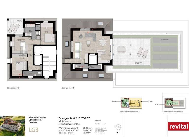 Penthouse zum Kauf - Erstbezug 1.549.800 € 3,5 Zimmer 131,5 m² 3. Geschoss Dornbirn 6850