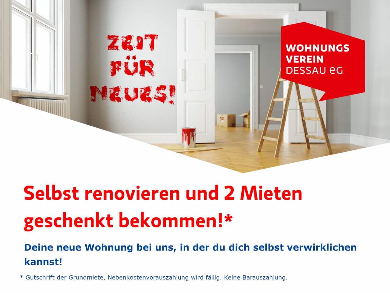 Wohnung zur Miete 230 € 1 Zimmer 39,6 m²<br/>Wohnfläche EG<br/>Geschoss Lindenstraße 123 Alten 141 Dessau-Roßlau 06847