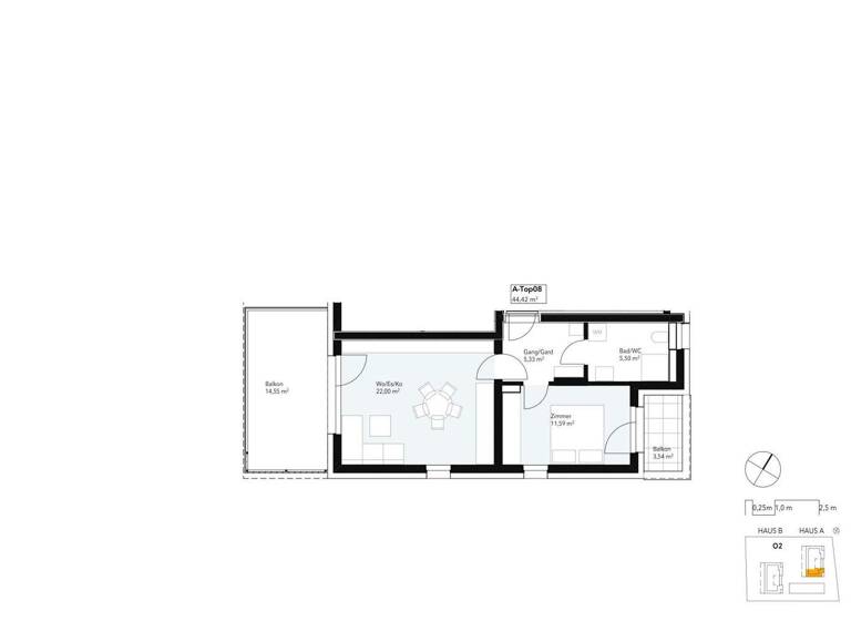 Wohnung zum Kauf - Erstbezug provisionsfrei 285.681 € 2 Zimmer 44,4 m² 2. Geschoss Walter-Goldschmidt-Gasse 10 Sankt Peter Graz 8042