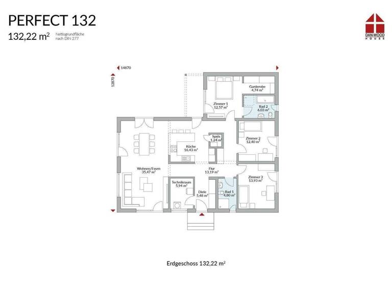 Einfamilienhaus zum Kauf provisionsfrei 357.170 € 4 Zimmer 132 m² 600 m² Grundstück Güstrow 18273