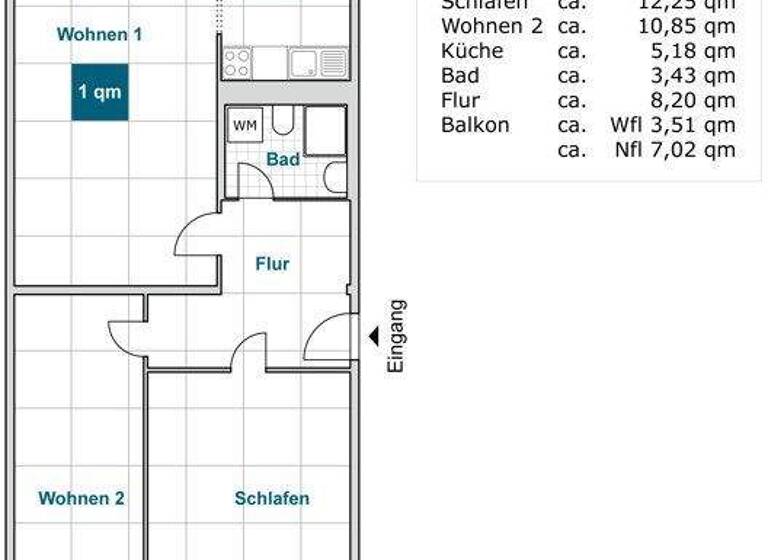 Wohnung zur Miete 571 € 3 Zimmer 64,3 m² frei ab 29.03.2026 Boxberger Str. 7 Prohlis-Süd Dresden 01239
