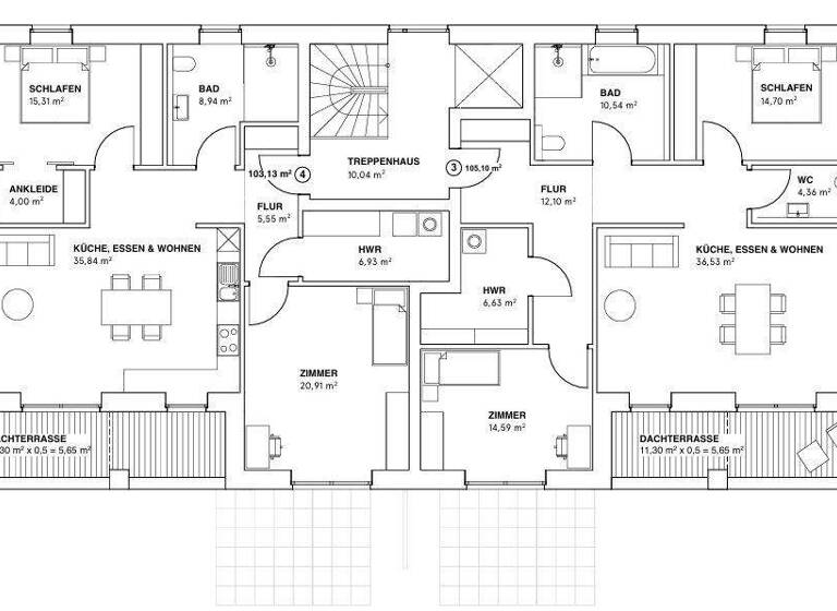 Wohnung zum Kauf - Neubau provisionsfrei 530.000 € 3 Zimmer 106 m² 1. Geschoss Reppenstedt 21391