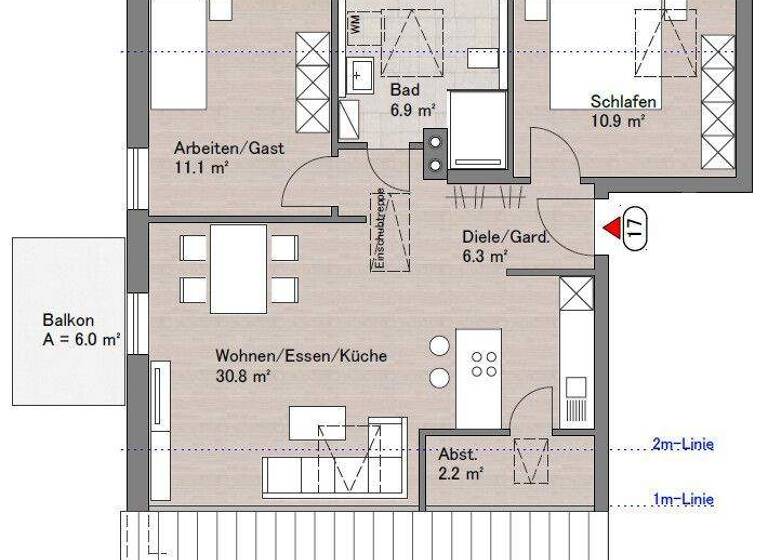 Wohnung zum Kauf 249.000 € 3 Zimmer 71 m² Haunsheim 89437