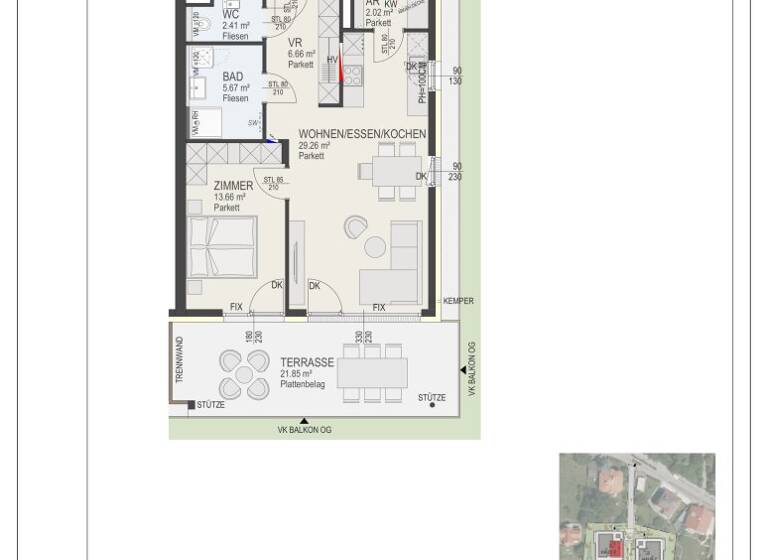 Wohnung zum Kauf 442.550 € 2 Zimmer 59,7 m² Innere Stadt Klagenfurt am Wörthersee 9020