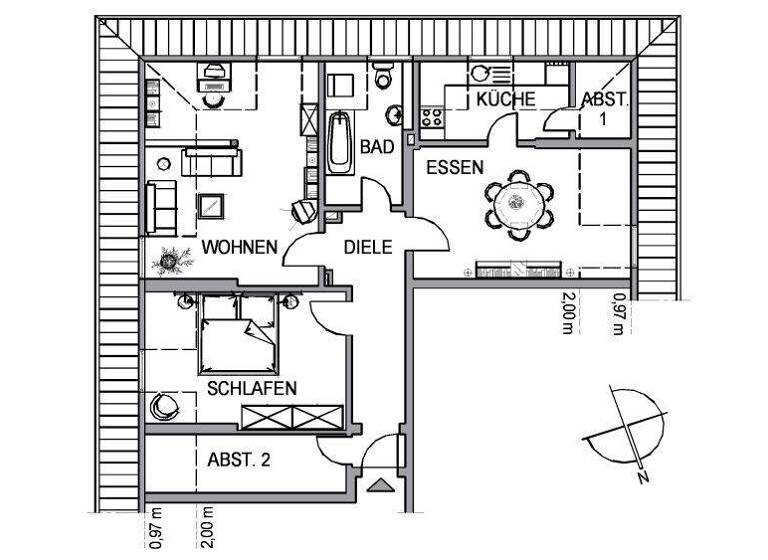 Wohnung zur Miete nur mit Wohnberechtigungsschein 334 € 3 Zimmer 69,6 m² Freiheitsstr. 31 a Altena 58762