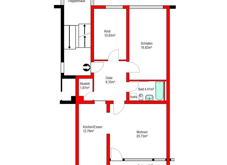 Wohnung zum Kauf 325.000 € 3 Zimmer 78 m²<br/>Wohnfläche 3.<br/>Geschoss ab sofort<br/>Verfügbarkeit Wöhrd Nürnberg 90489