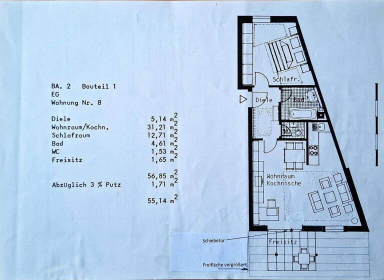 Wohnung zum Kauf provisionsfrei 310.000 € 2 Zimmer 55 m² EG Haimhausen 85778