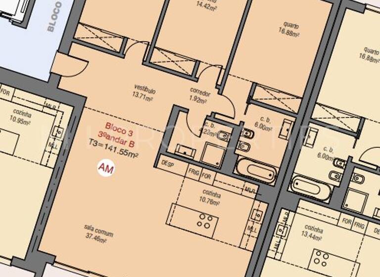 Wohnung zum Kauf 950.000 € 3 Zimmer 141 m² 3. Geschoss São Gonçalo de Lagos