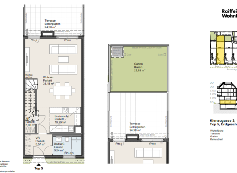 Wohnung zum Kauf provisionsfrei 783.900 € 4 Zimmer 119,8 m² EG Wien 1220