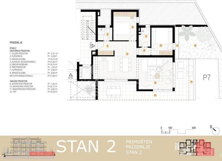 Wohnung zum Kauf 414.000 € 3 Zimmer 91 m² Primosten Primosten