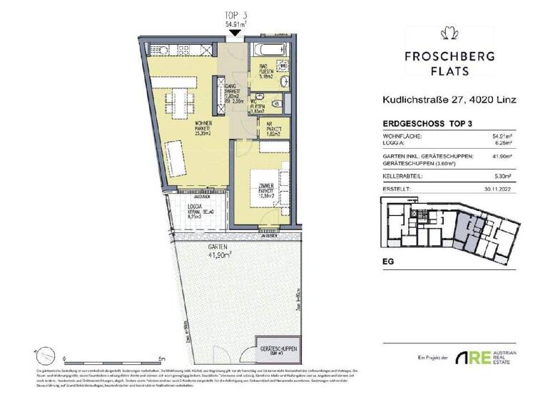 Wohnung zum Kauf provisionsfrei 399.990 € 2 Zimmer 54,9 m² Waldegg Linz 4020