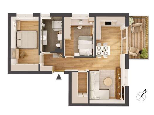 Wohnung zum Kauf - Neubau provisionsfrei 370.000 € 3 Zimmer 66,1 m² 1. Geschoss Franz-Prantl-Park 3 Jenbach 6200