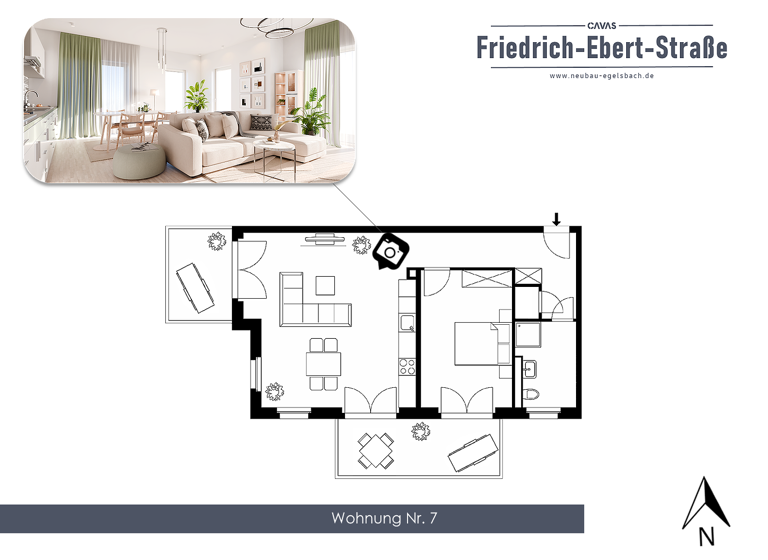 Wohnung zum Kauf - Erstbezug provisionsfrei 385.000 € 2 Zimmer 75,2 m² 1. Geschoss frei ab sofort Friedrich-Ebert-Straße 3 Egelsbach 63329