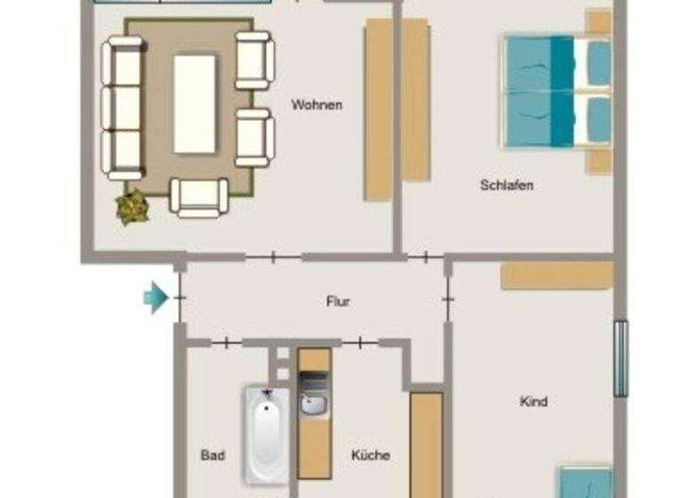 Wohnung zur Miete 585 € 3,5 Zimmer 67,2 m² 2. Geschoss frei ab 01.05.2026 Waldenburger Straße 24 Eick Moers 47445