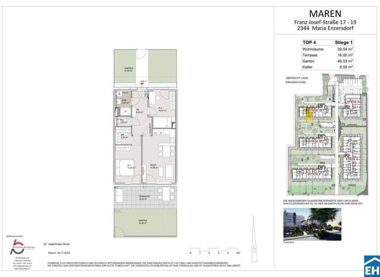 Wohnung zum Kauf 412.880 € 3 Zimmer 59,5 m² EG Franz Josef-Straße Maria Enzersdorf 2344