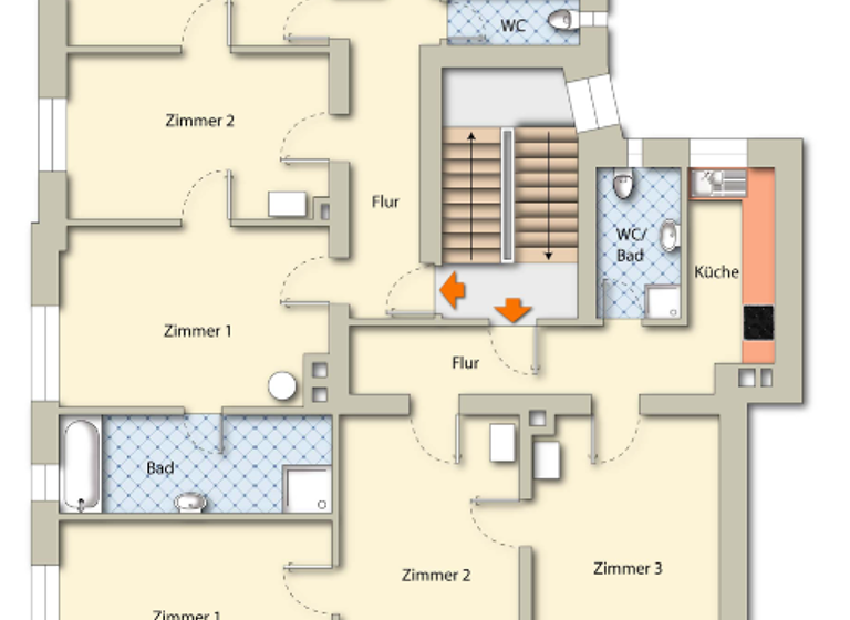Wohnung zur Miete 850 € 3 Zimmer 64 m² 2. Geschoss frei ab sofort St Johannis Nürnberg 90419