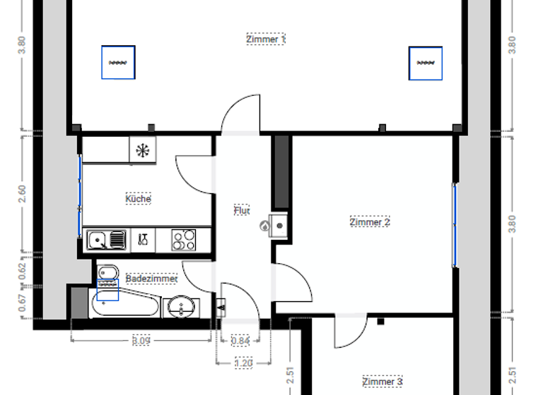 Wohnung zur Miete 1.085 € 2,5 Zimmer 70 m²<br/>Wohnfläche Dachgeschoss, 1.<br/>Geschoss ab sofort<br/>Verfügbarkeit Puschkinallee Eichwalde 15732