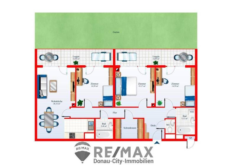 Wohnung zur Miete 2.500 € 4 Zimmer 105 m² 1. Geschoss Wien 1190
