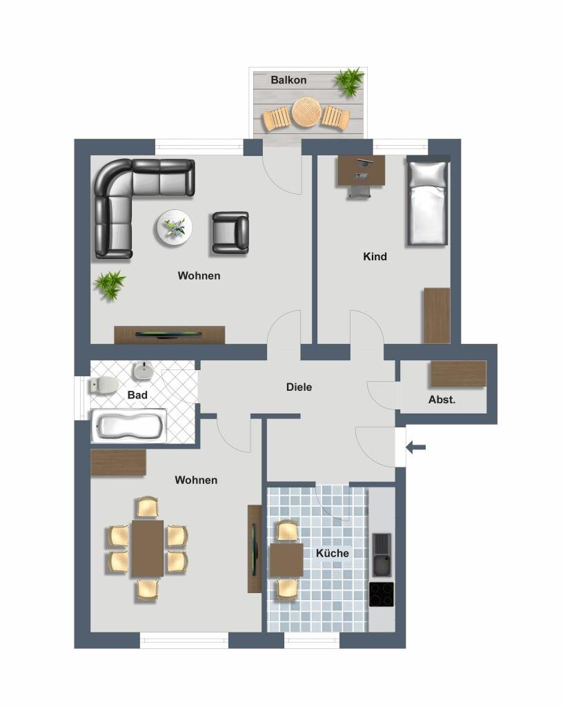 Wohnung zum Kauf provisionsfrei 229.400 € 3 Zimmer 76 m²<br/>Wohnfläche EG<br/>Geschoss Etzelstraße 231 Weidenpesch Köln 50739