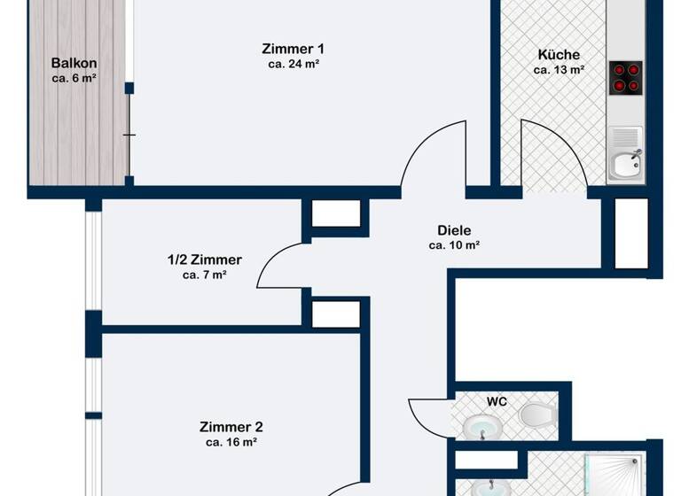 Wohnung zum Kauf 220.000 € 2,5 Zimmer 78 m² 2. Geschoss Rahlstedt Hamburg 22145