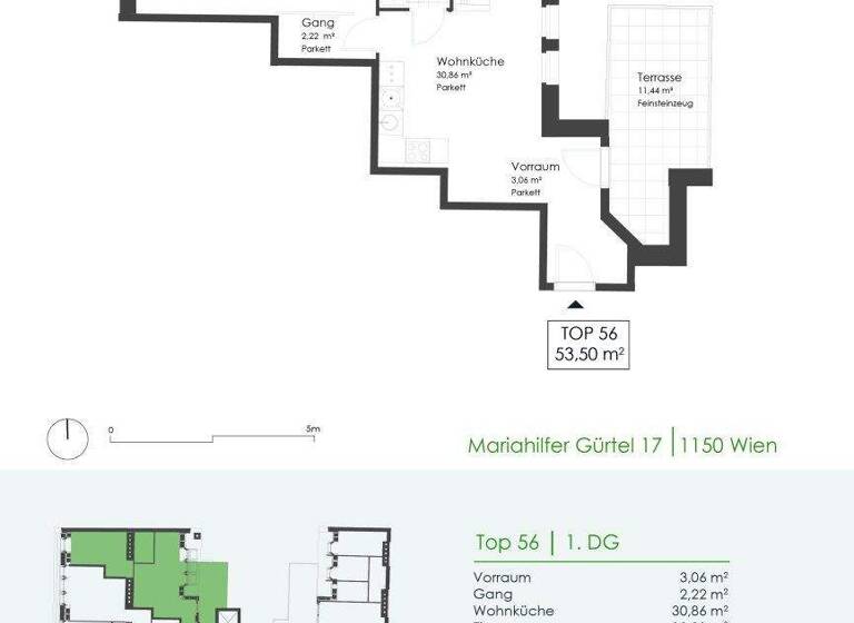 Wohnung zur Miete 909 € 2 Zimmer 53,3 m² Gebrüder-Lang-Gasse 1 Wien 1150