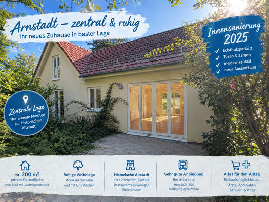 Einfamilienhaus zum Kauf 349.000 € 131,2 m² 1.061 m² Grundstück frei ab sofort Arnstadt Arnstadt 99310