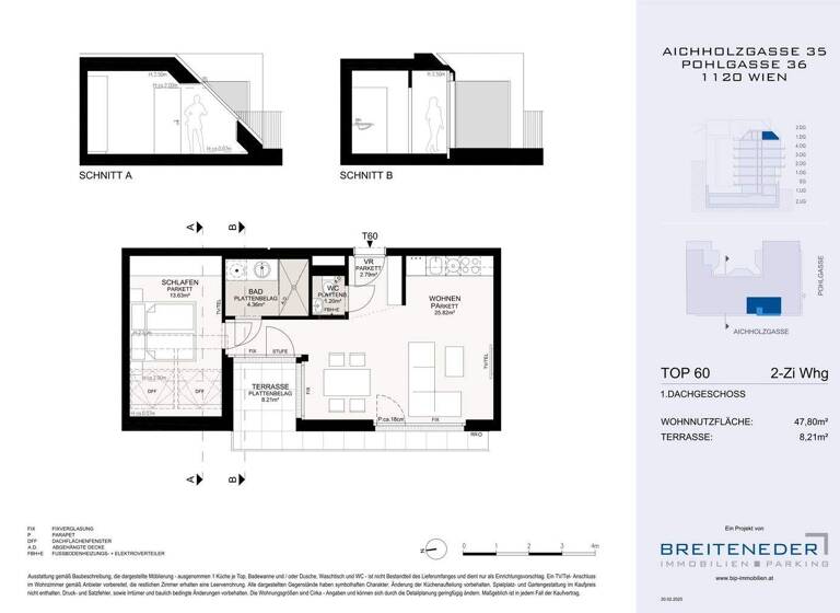 Wohnung zum Kauf - Erstbezug 395.000 € 2 Zimmer 47,8 m² 5. Geschoss Wien 1120