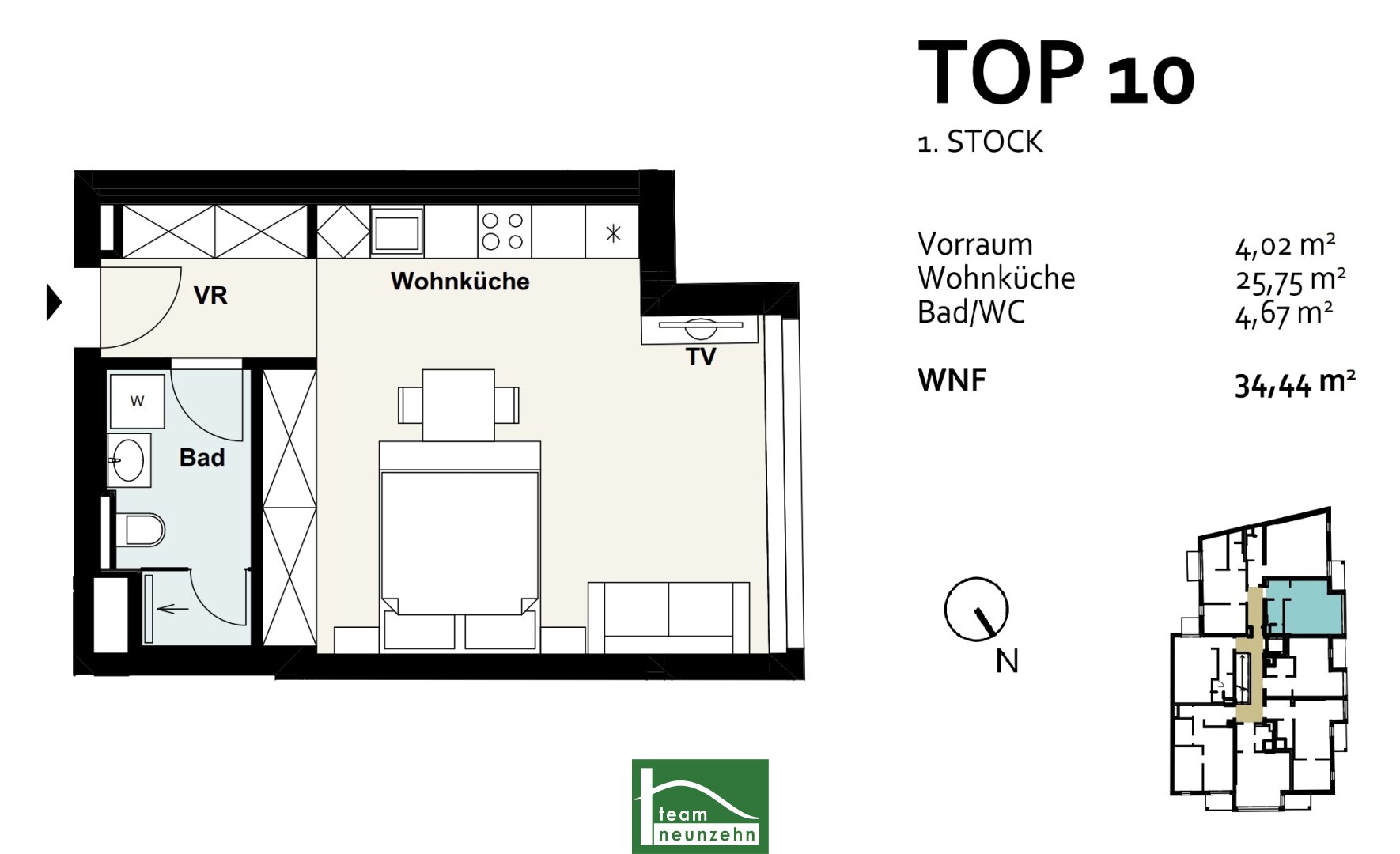 Wohnung zum Kauf provisionsfrei 219.000 € 1 Zimmer 34,6 m²<br/>Wohnfläche 1.<br/>Geschoss Baumergasse 2a Wien 1210