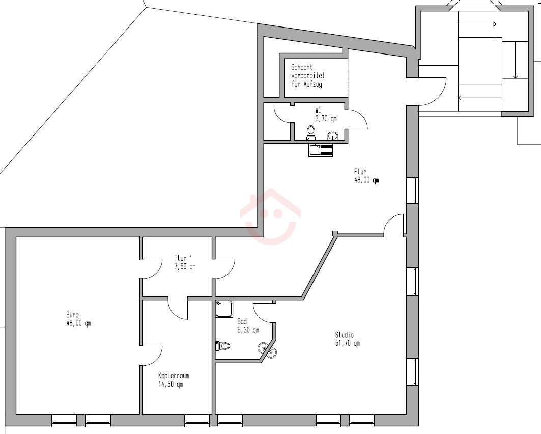 Bürofläche zur Miete provisionsfrei 1.250 € 185 m²<br/>Bürofläche Hasselborner Straße 19-21 Brandoberndorf Waldsolms 35647